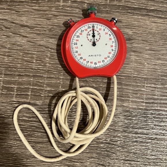 Herwins Accessories - Aristo Apollo Mechanical Wind Up Stopwatch Swiss Made Red No Box